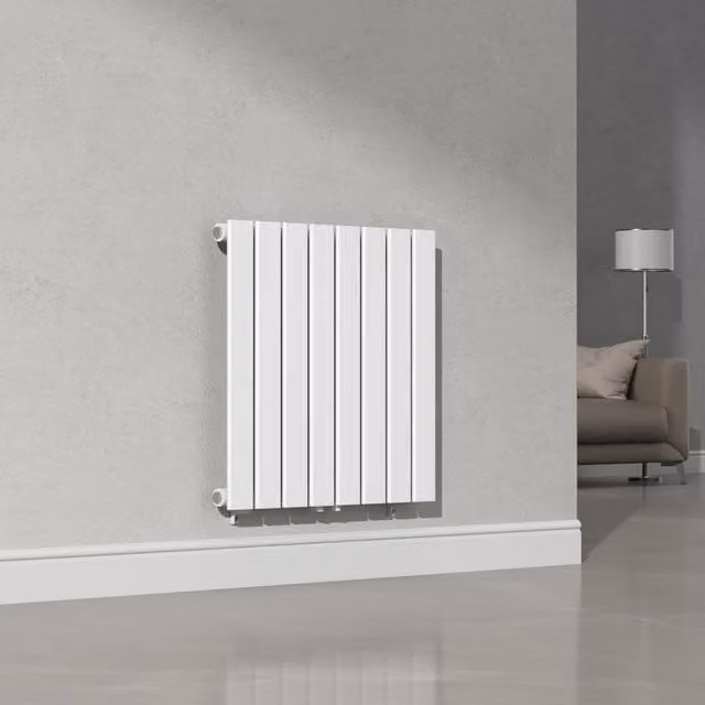 Radiador de panel monocapa de diseño plano neu.haus en acero blanco An/P/Al: 60 x 60 x 6 cm
