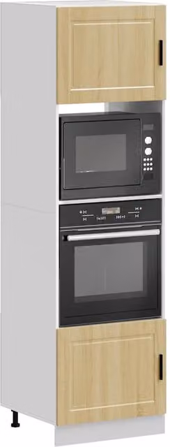 Set de 2 armarios para horno vidaXL en color marrón roble sonoma de madera de ingeniería