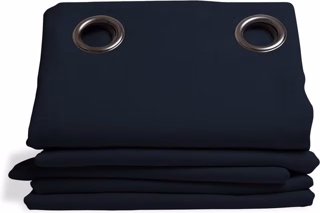 Cortina Opaca Total Moondream LumenControl en Terciopelo Azul con Ollaos An: 135 cm, Al: 260 cm