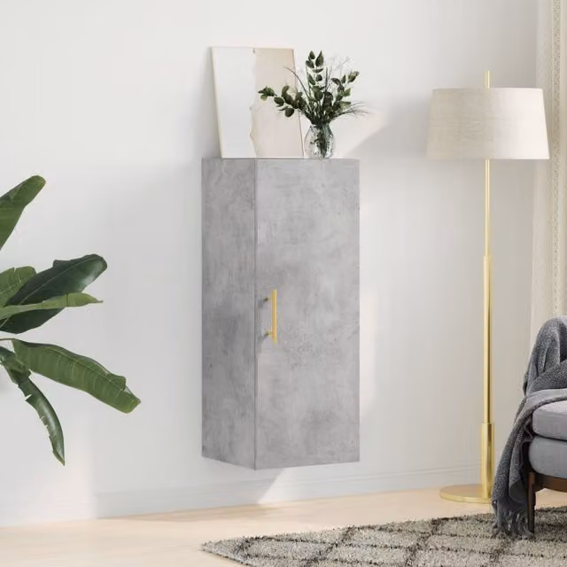 Armario de pared moderno SYFAX en color gris mate con puertas batientes, An/P/Al: 34,5 x 34 x 90 cm