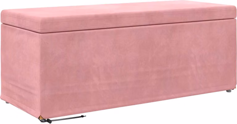 Taburete moderno Syfax en terciopelo rosa con estructura de madera, Al 101 cm, An 41 cm, P 40 cm