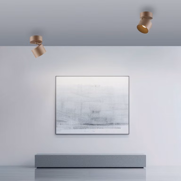 Downlight LED empotrable PURE tipo copa en color bronce y metal para salón o comedor, regulable, Ø: 9,5 cm