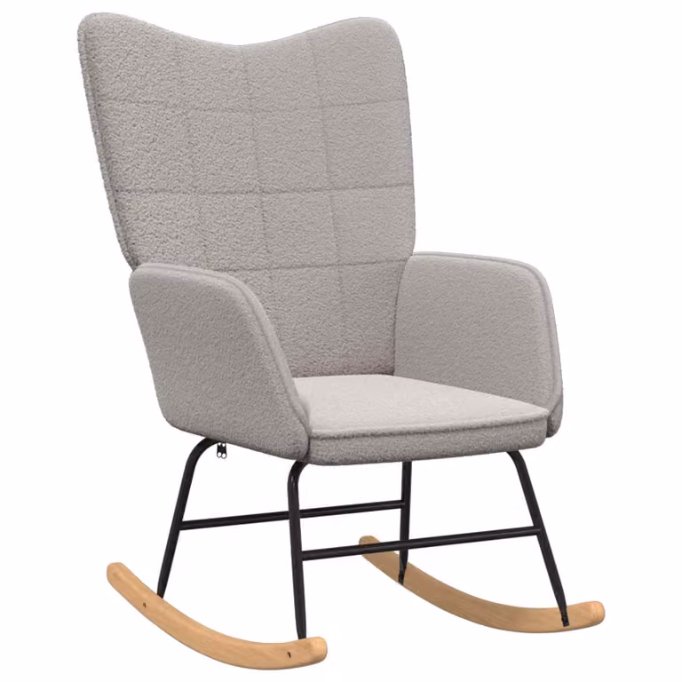 Mecedora vidaXL en tela Sherpa color gris claro para adultos