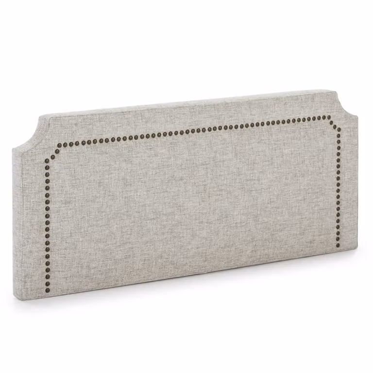 Cabecero tapizado de pared rectangular en color gris y negro para dormitorio, An: 160 cm, Al: 60 cm, Grosor: 8 cm