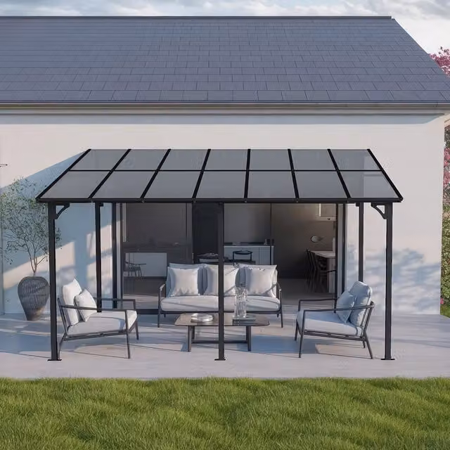 Cubierta para terraza Home Deluxe ECO antracita de 300 x 420 cm