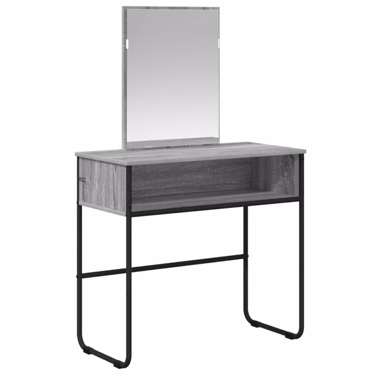 Mesa tocador moderna vidaXL en color gris y acabado sonoma, An/P/Al: 81 x 40 x 131 cm