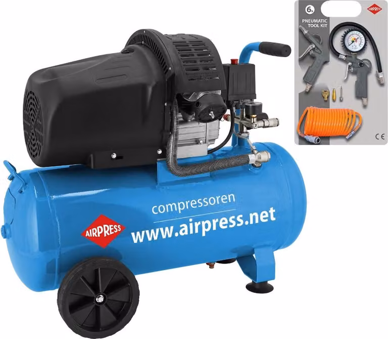 Compresor de aire Airpress HL 425-50 azul, 2200 W, 392 l/min, 8 bares