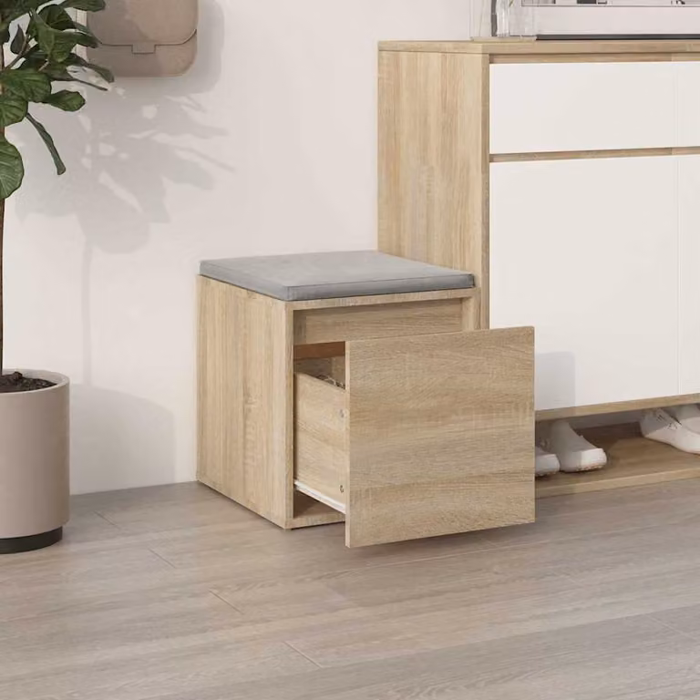 Taburete de cajón VIDAXL en madera contrachapada color roble sonoma An/P/Al: 40,5 x 40 x 40 cm