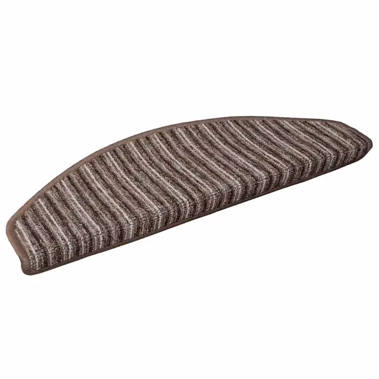 Set de 15 alfombras autoadhesivas para escaleras vidaXL, diseño de rayas multicolor y marrón, antideslizantes y absorbentes de sonido, An/P/Al: 65 x 40 x 2,1 cm