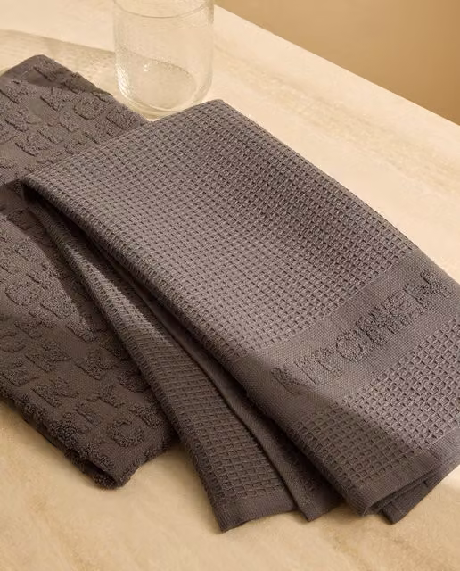 Set de 2 paños de cocina de algodón Kichy El Corte Inglés en color gris