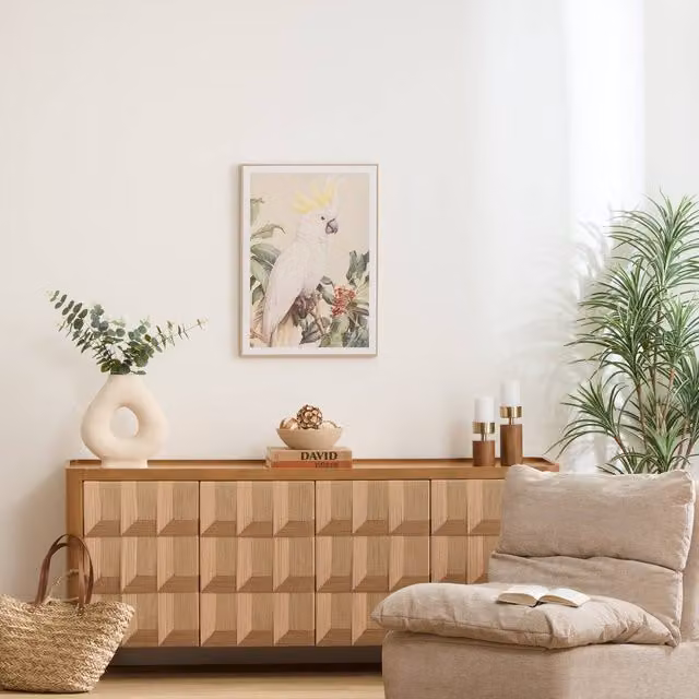 Lienzo de tela vaquera rectangular con estampado animal de Atmosphera, multicolor, An/Al: 50 x 70 cm