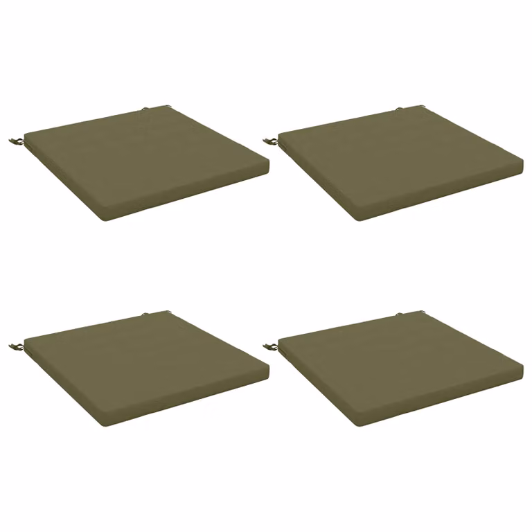 Set de 4 Cojines de Asiento Cuadrados vidaXL SOEST en Poliéster Verde con Funda Extraíble y Resistente a los Rayos UV