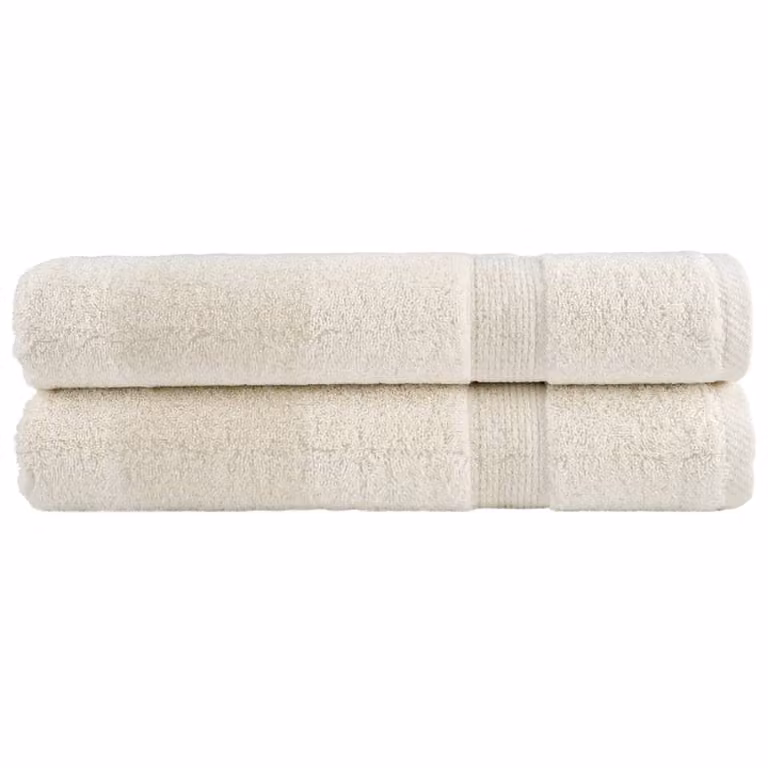 Set de 2 toallas premium vidaXL SOLUND de algodón en color beige, An/Al: 100 x 200 cm, 600 gsm
