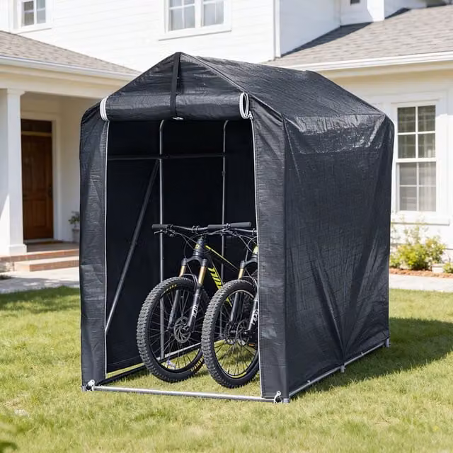 Carpa para bicicletas Tolletour, color gris, sin suelo, con protección anti-UV, An/P/Al: 187 x 100 x 165 cm
