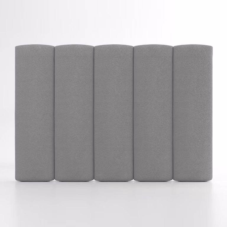 Cabecero acolchado Morfeo en color gris plata para cama de 120 x 190 cm