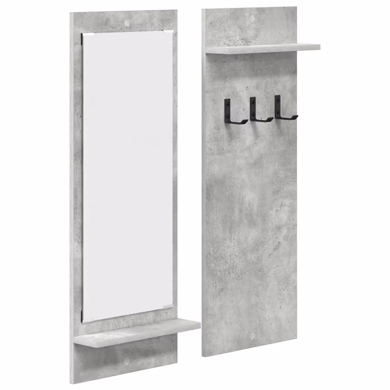 Perchero de pared moderno vidaXL en color gris mate con ganchos distribuidos An/P/Al: 90 x 10 x 70 cm