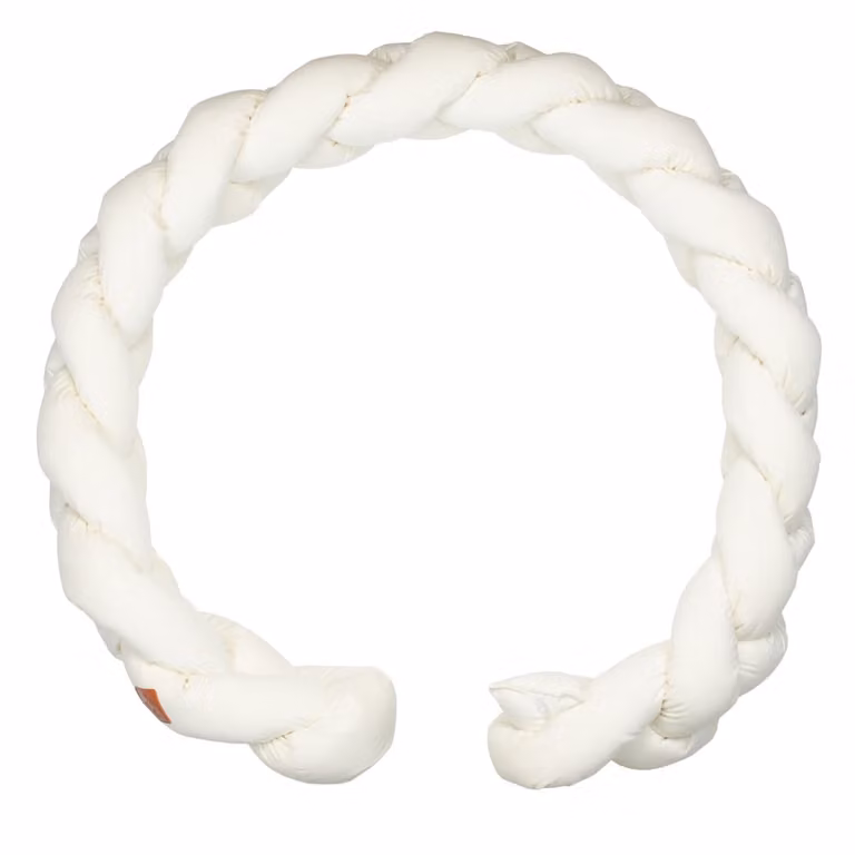 Trenza de cuna de terciopelo para bebé Sevira Kids en beige y blanco con funda lavable y extraíble