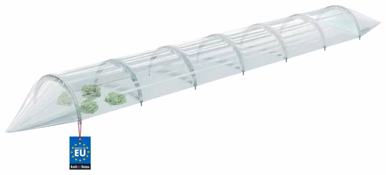 Mini invernadero KOTARBAU de plástico verde y transparente con arcos de aluminio y lámina de PVC, An: 360 cm, Al: 30 cm
