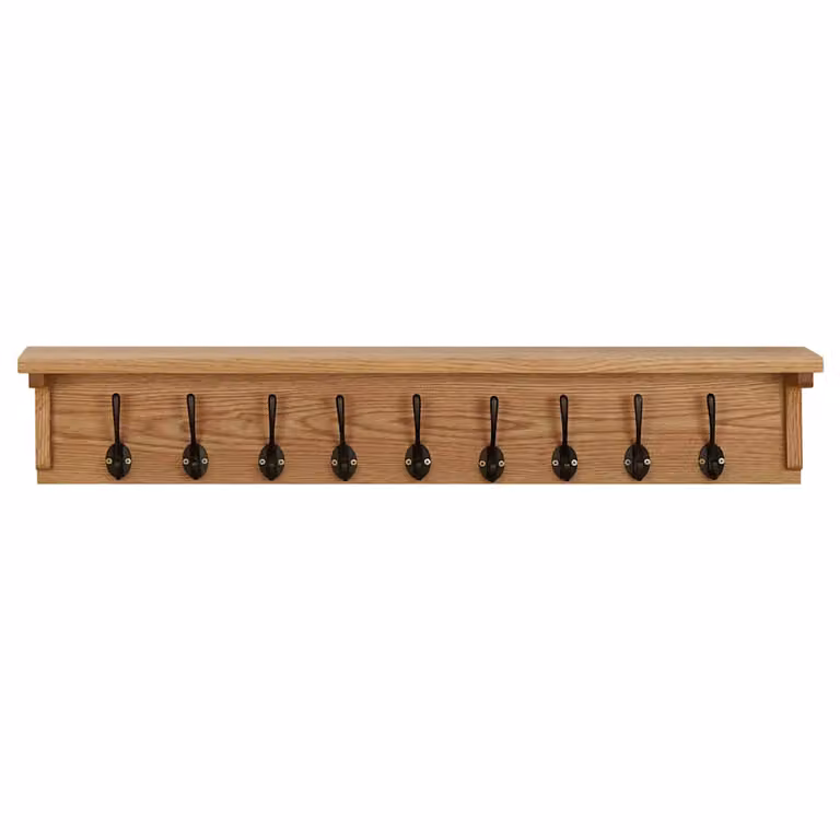 Perchero de madera maciza de roble VIDAXL color marrón An/P/Al: 90 x 16 x 16 cm