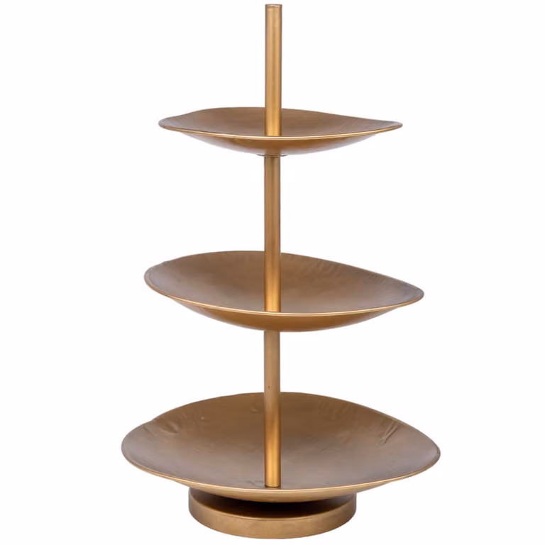 Centro de mesa decorativo moderno Wanderlust deco de metal en color dorado, An/P/Al: 32 x 27,5 x 49 cm