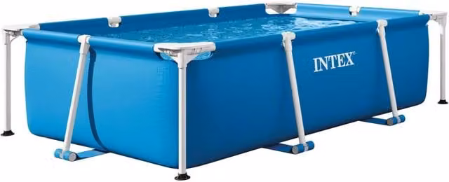 Piscina desmontable rectangular Intex Small Frame azul con estructura de acero, An/P/Al: 220 x 150 x 60 cm