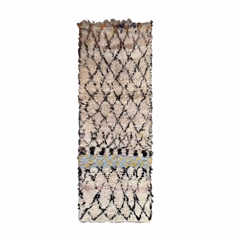 Alfombra bereber marroquí de lana beige de AFK Living, An/P: 89 x 247 cm