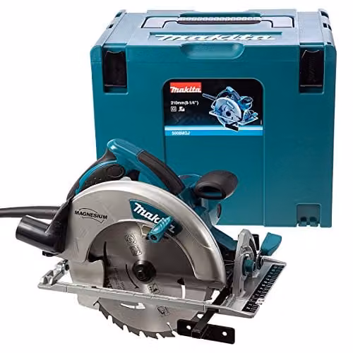Sierra circular Makita 5008MGJ de 1800W con disco de 210 mm en color azul