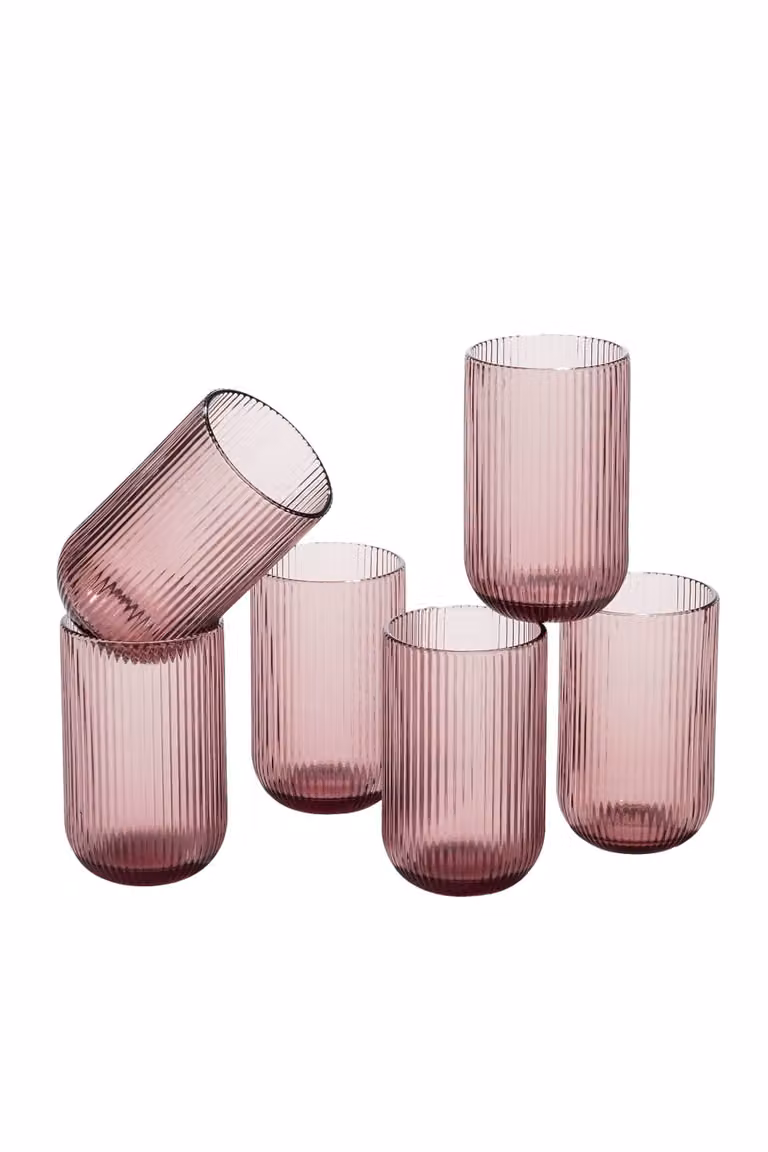 Vaso de trago largo Merlot de Mica Decorations en color morado transparente, cristal de 15 x 8 x 8 cm
