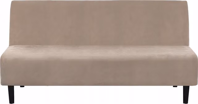 Funda elástica para sofá TESS en microfibra de terciopelo color beige