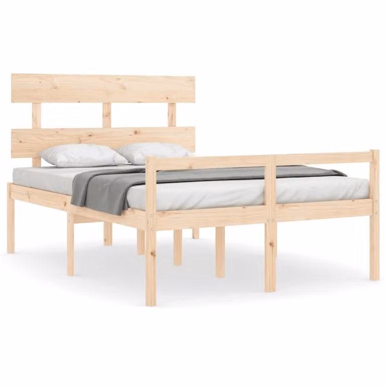 Cama para personas mayores vidaXL de madera maciza de pino con cabecero An/P/Al: 200 x 120 cm
