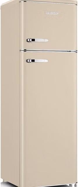 Frigorífico combi Severin de estilo retro con capacidad de 246 l en color beige