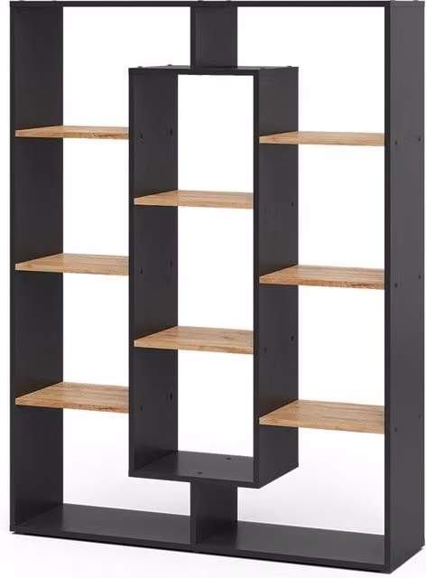 Separador de ambientes Vicco en color antracita y roble dorado, An: 107.2 cm, Al: 143 cm