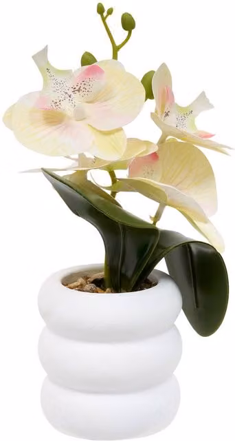 Ramo de orquídea artificial Mick de Atmosphera en color amarillo, Altura: 23 cm
