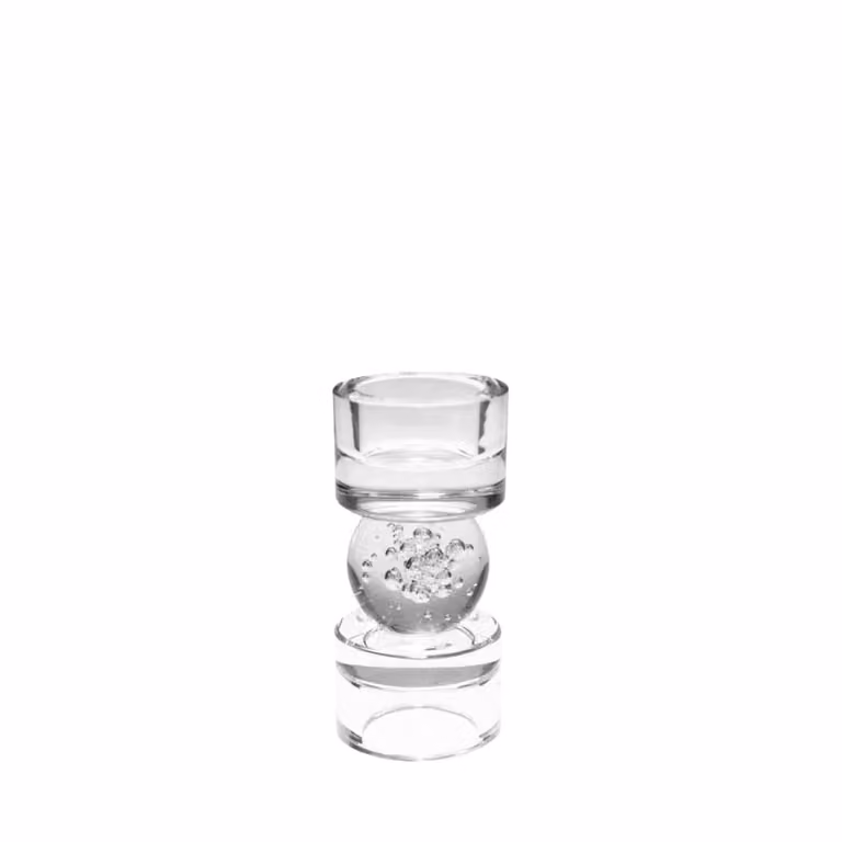 Portavelas de cristal burbuja Aulica transparente redondo para mesa An/P/Al: 6 x 6 x 12,5 cm