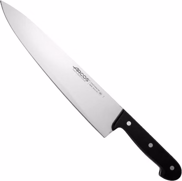 Cuchillo de cocinero Arcos Universal 280804 de acero inoxidable con mango de plástico y funda, color plata