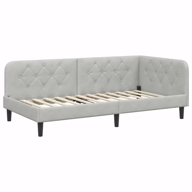 Estructura de cama tapizada en terciopelo gris de vidaXL An/P/Al: 100 x 200 cm