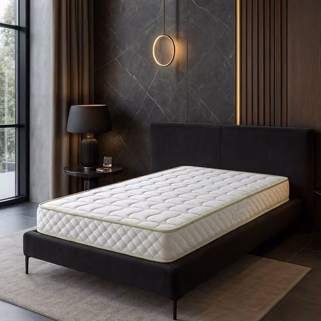 Colchón Nuits d'Or Blanco de Espuma Reflex con Diseño Geométrico An/P/Al: 90 x 190 x 21 cm