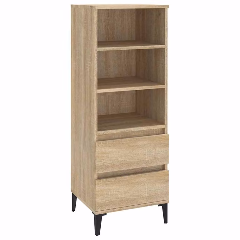 Aparador alto de madera contrachapada vidaXL en roble Sonoma, estilo industrial, An/P/Al: 40 x 36 x 110 cm