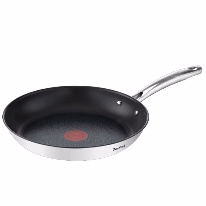 Sartén multiusos Tefal Duetto+ de acero inoxidable con revestimiento antiadherente, color negro, Diámetro: 24 cm