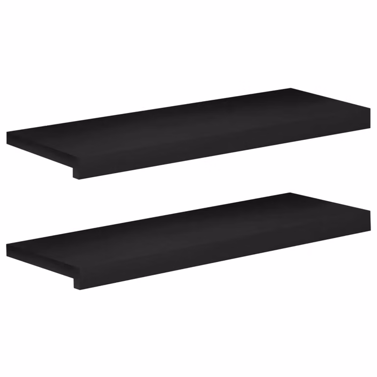Set de 2 alfombras para escalones vidaXL de color negro, An/P/Al: 70 x 25 x 2 cm