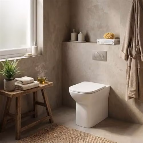 Inodoro de cerámica blanca con asiento incluido BB BuyBath An/P/Al: 54 x 40 x 36 cm