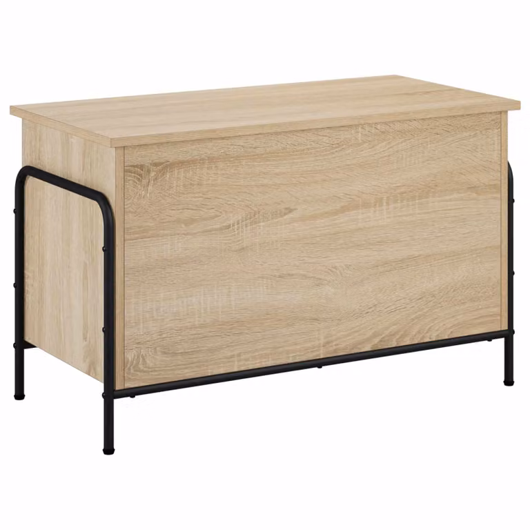 Caja de almacenamiento vidaXL en roble sonoma y marrón, An/P/Al: 80 x 40 x 49,5 cm