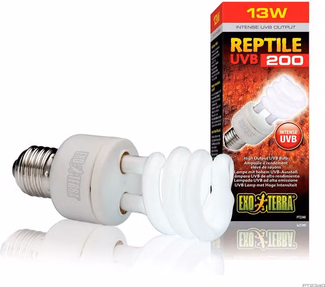 Bombilla de bajo consumo Exo Terra Reptile UVB 200 blanca de tipo espiral