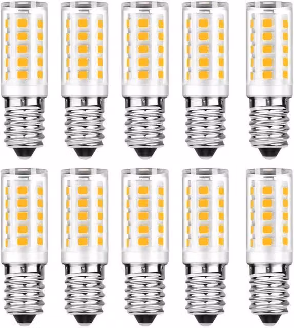 Paquete de 10 bombillas LED ODIPIE E14 de 5W, equivalente a 50W, luz blanco cálido 3000K y 500lm, no regulables