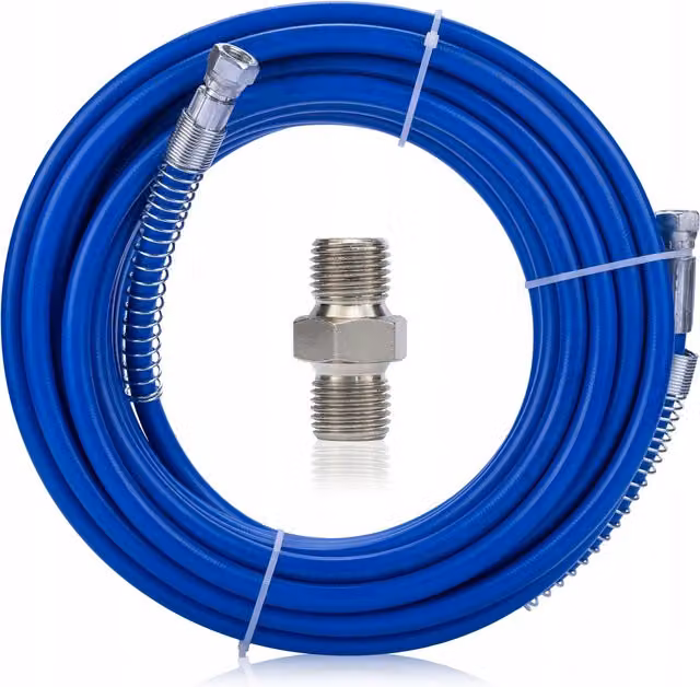 Manguera de alta presión ROSFIX de 15 m en color azul con conexiones de 1/4 compatible con pulverizador airless