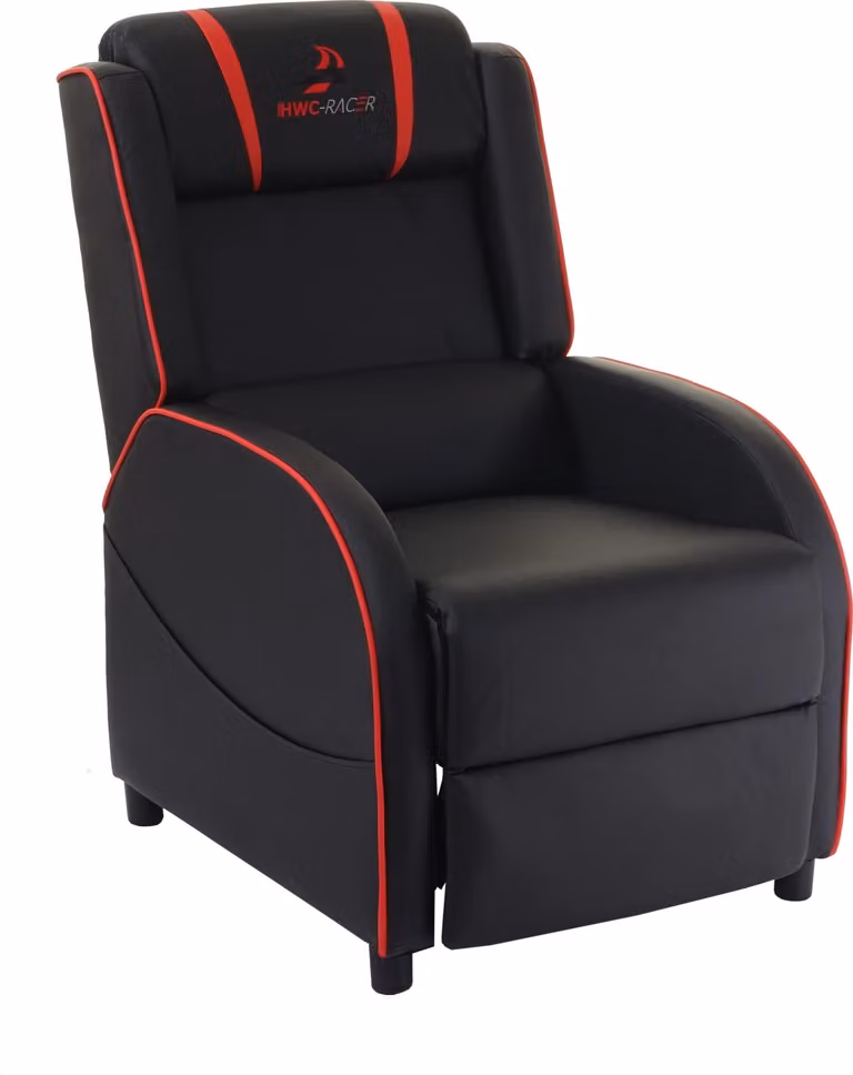 Sillón de relax Mendler HWC-D68 estilo racer para televisión y videojuegos en piel sintética color rojo y negro