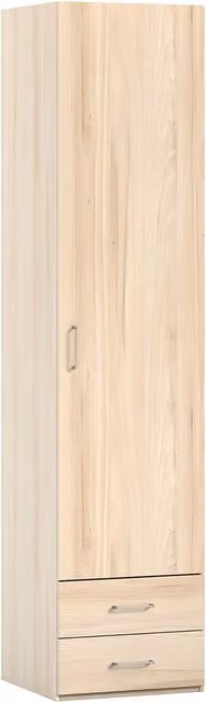 Armario Noel de El Corte Inglés con 1 puerta y 2 cajones en color beige y acabado abedul