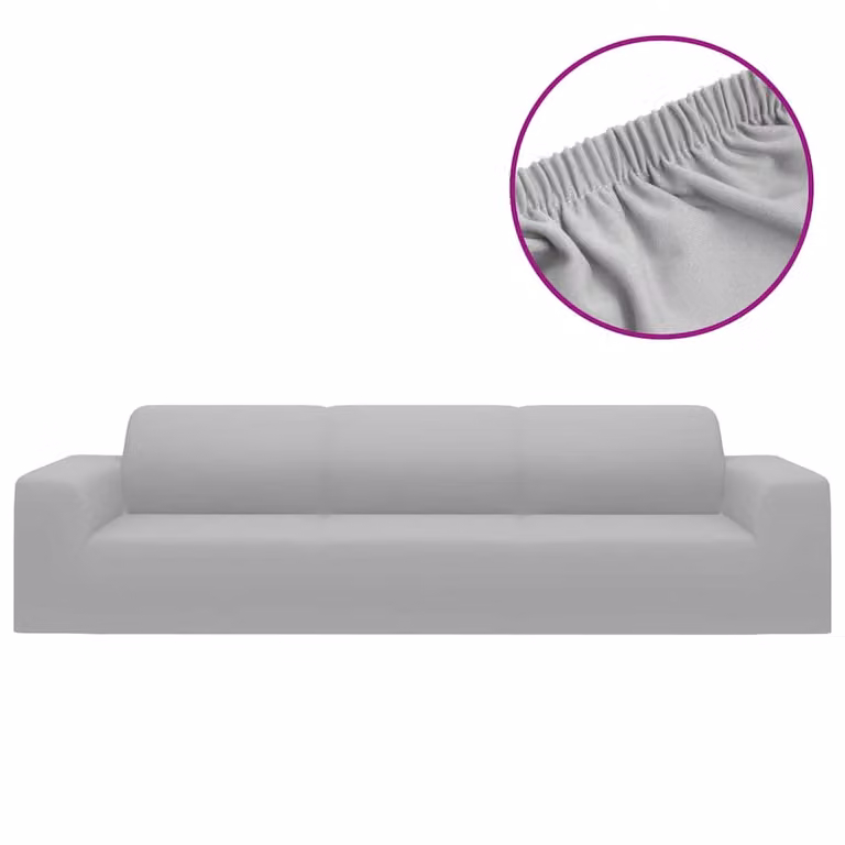 Funda elástica para sillón de 4 plazas vidaXL en poliéster jersey color gris