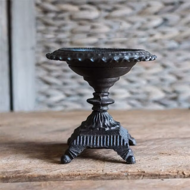 Candelabro Vintage de Hierro Forjado Infinite para Mesa, Estilo Rústico, Color Negro, 13 x 13 x 13 cm
