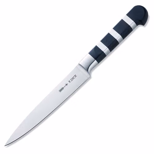 Cuchillo de utilidad Dick color negro y plata con mango de plástico de 15 cm